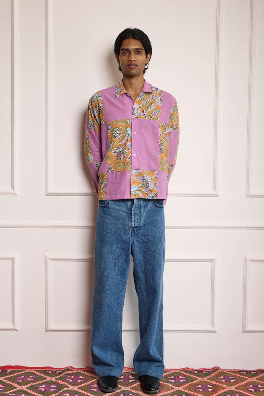 Block Printed Patchwork Shirt