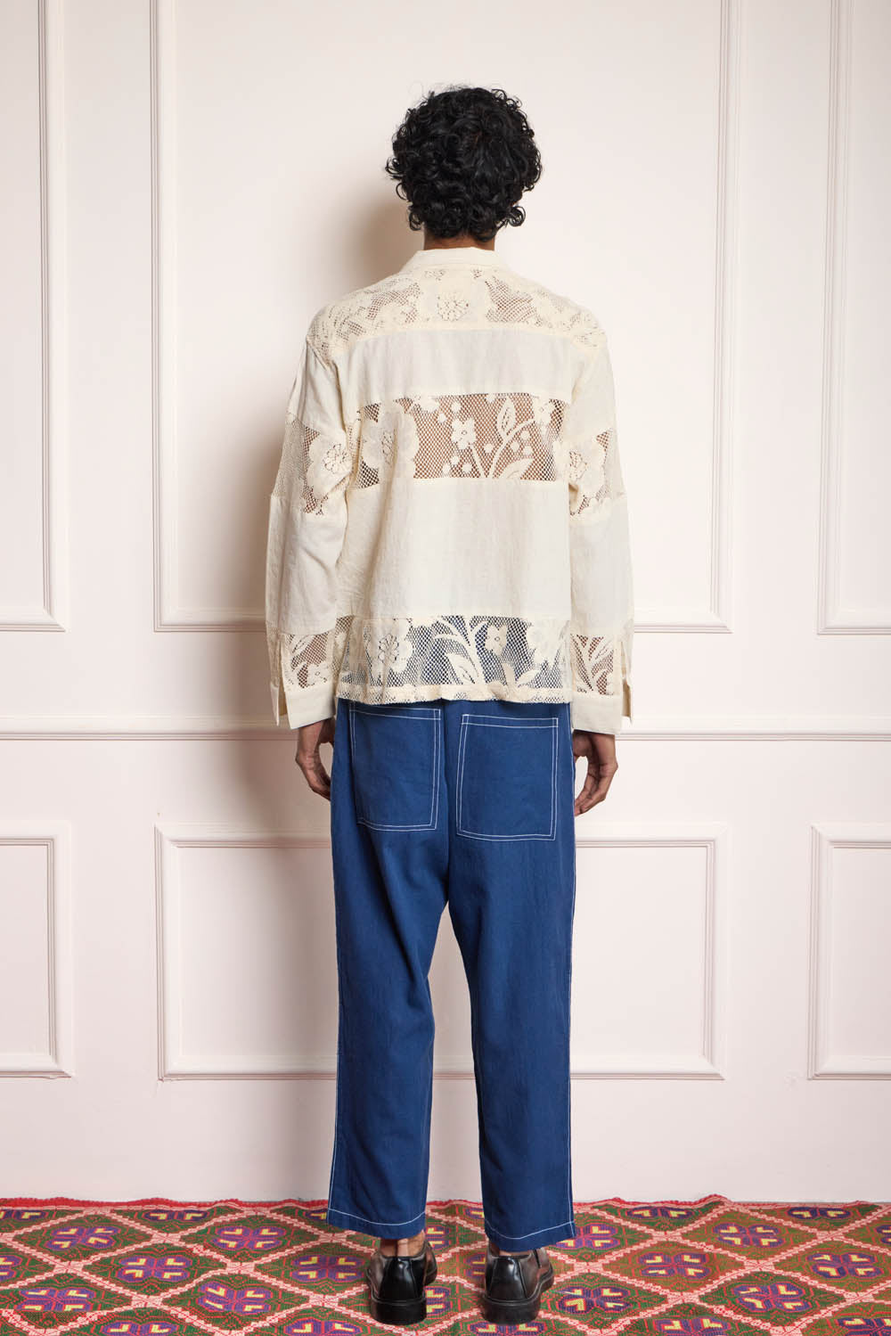 Lace Patchwork Shirt - Cream