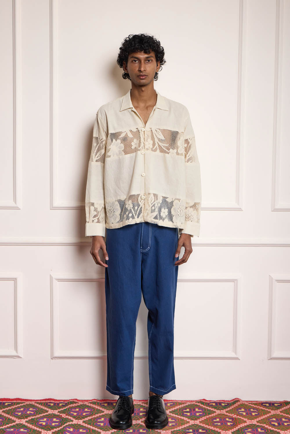 Lace Patchwork Shirt - Cream