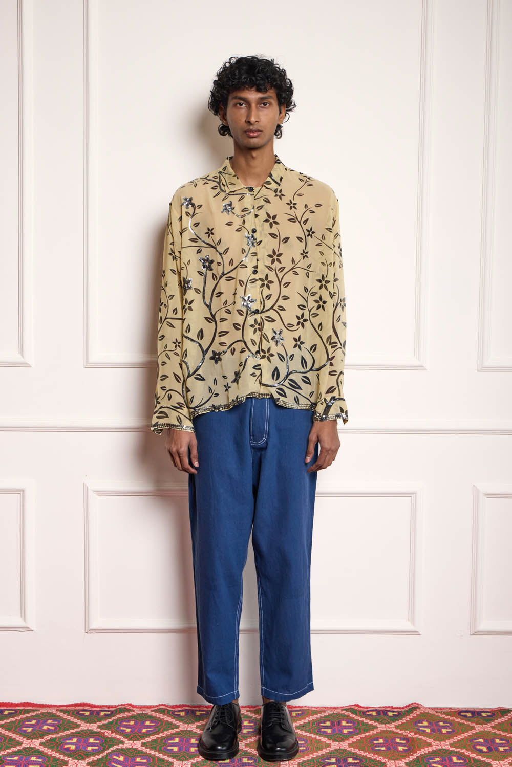 Vintage Silk Embroidered Shirt