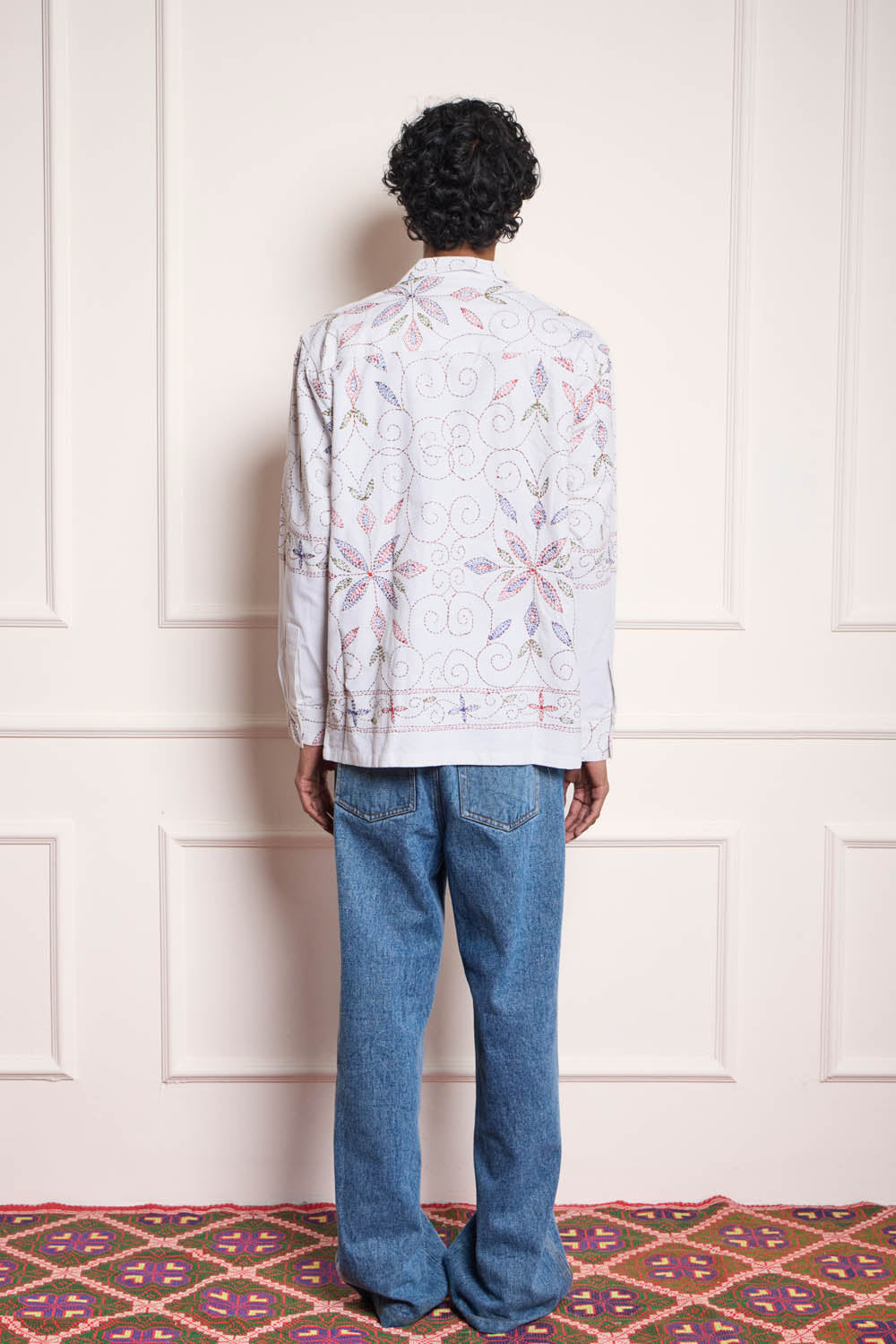 Hand Embroidered Shirt- White