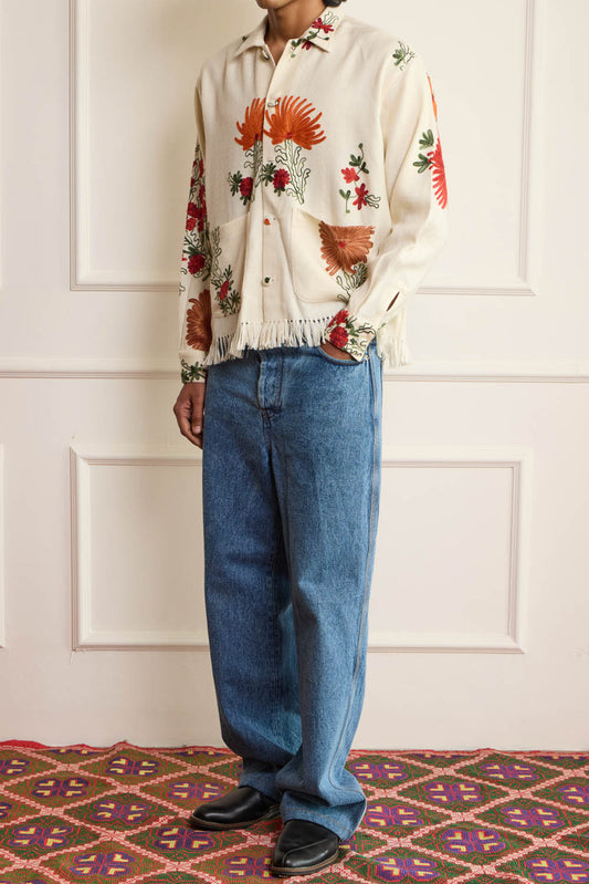 Suzani Embroidered Over Shirt