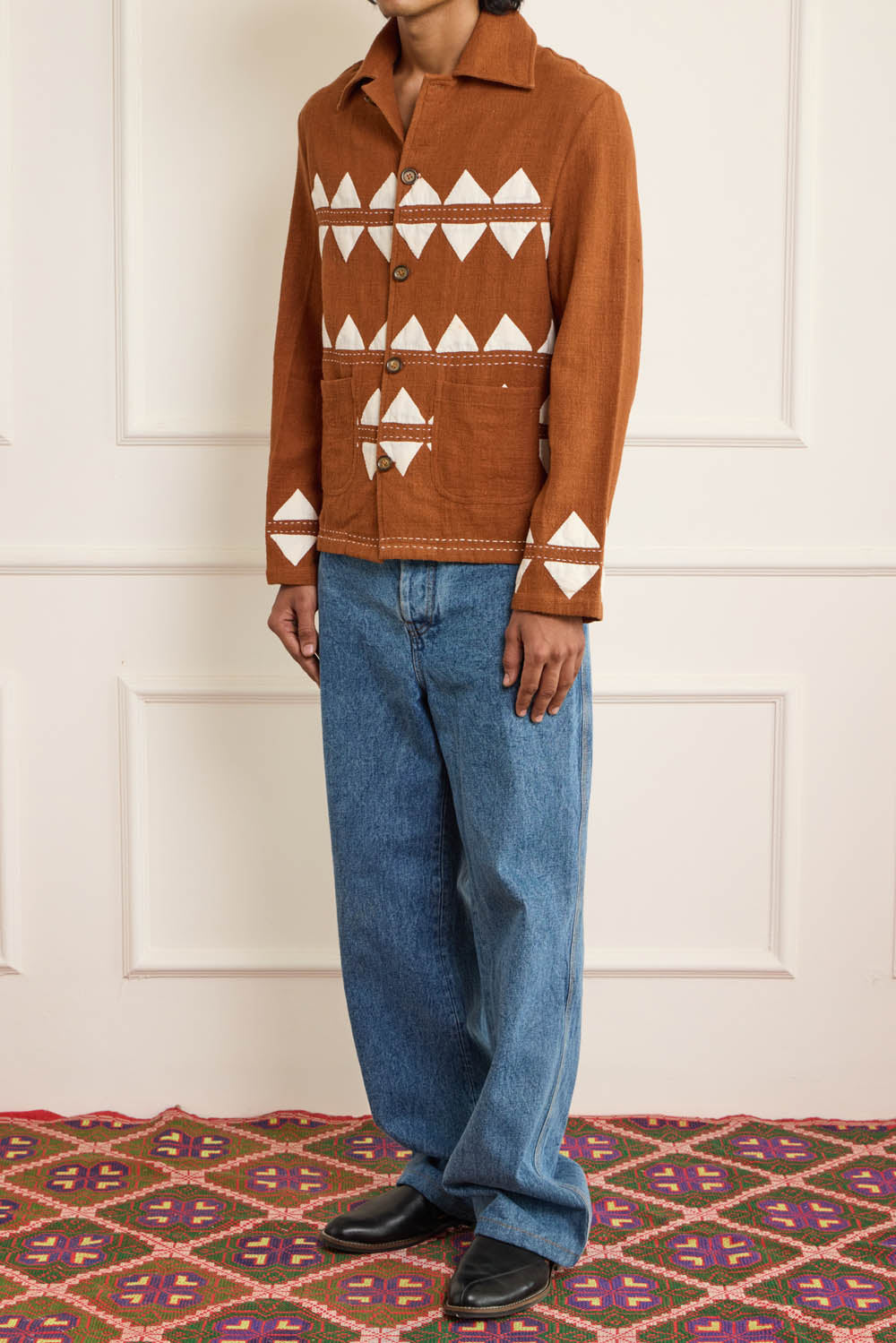 Brown Applique Jacket