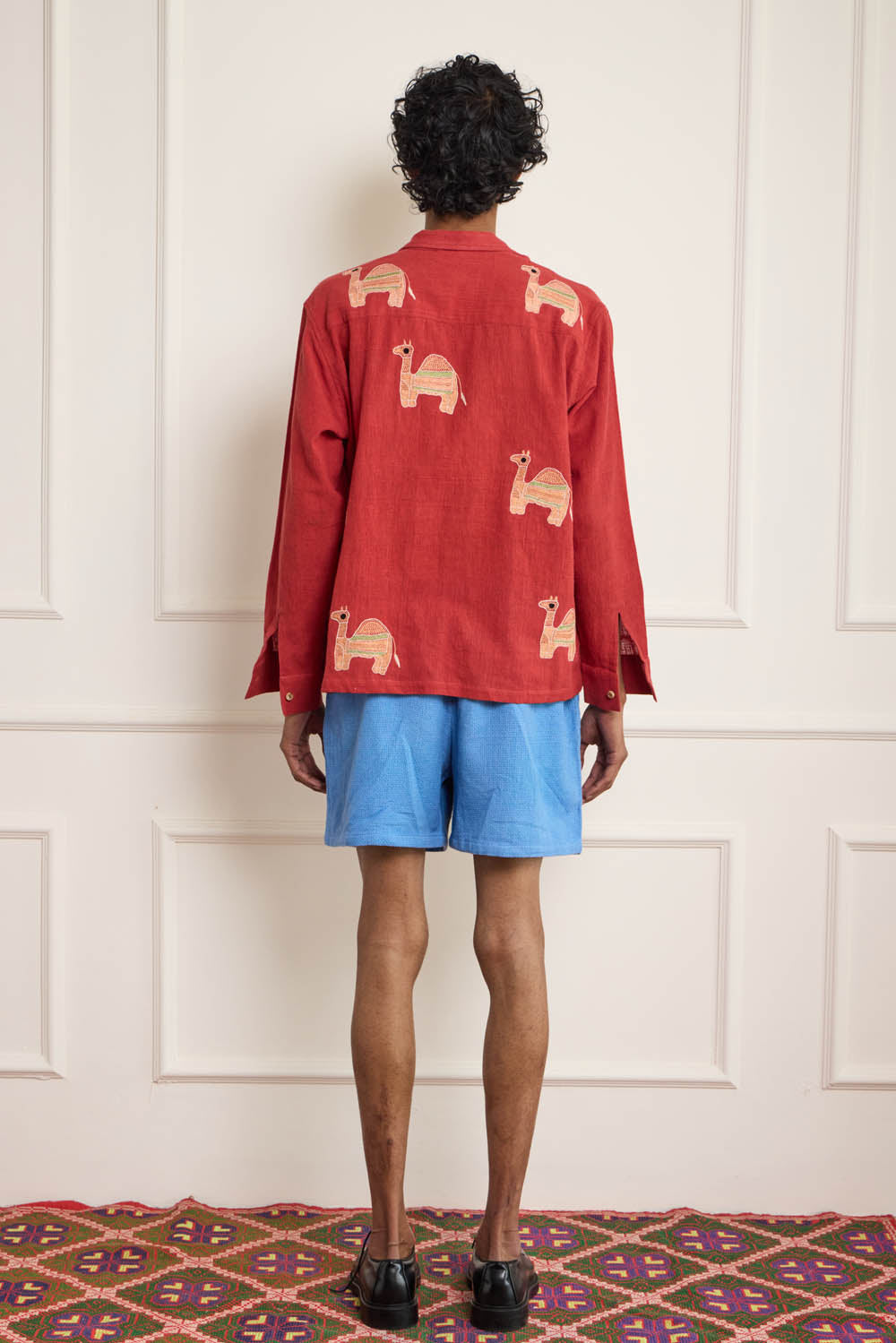 Camel Embroidered Shirt