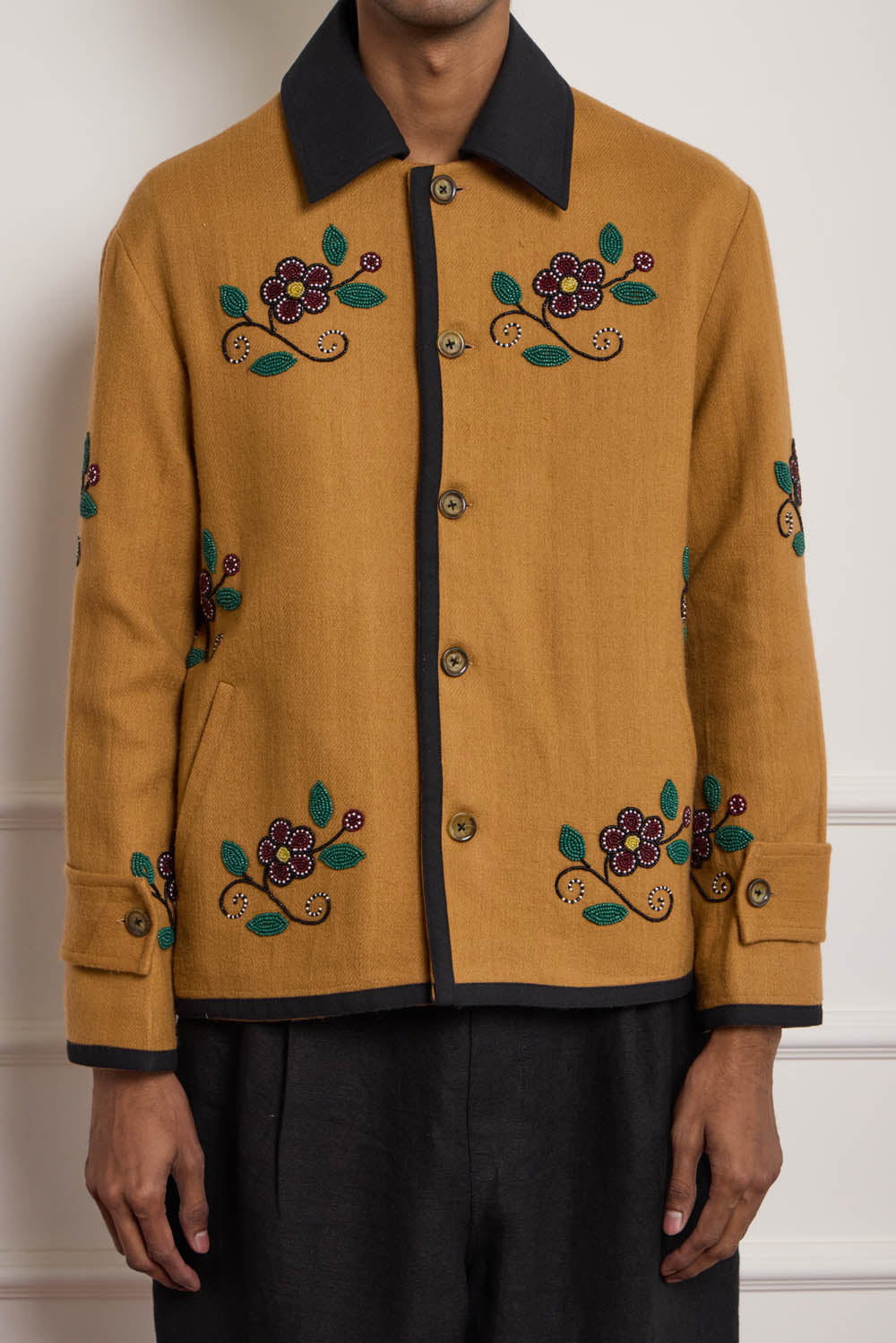 Bead Embroidered Wool Jacket