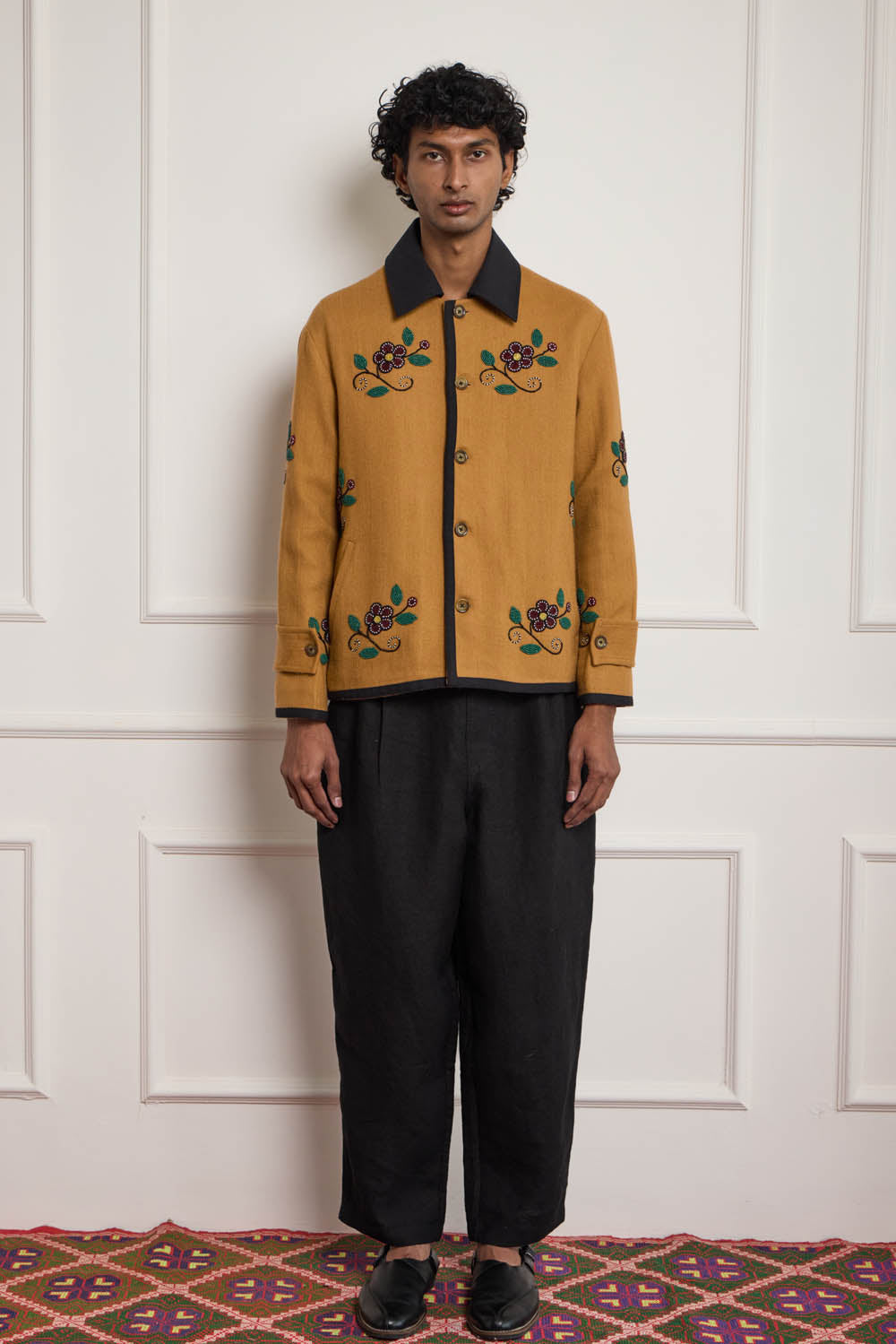 Bead Embroidered Wool Jacket