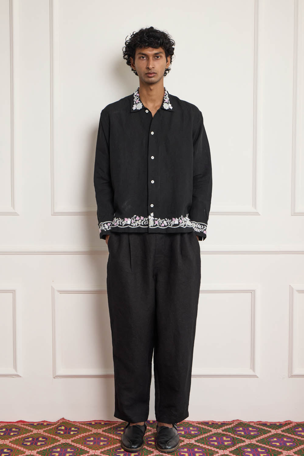 Silver Zardozi Embroidered Shirt
