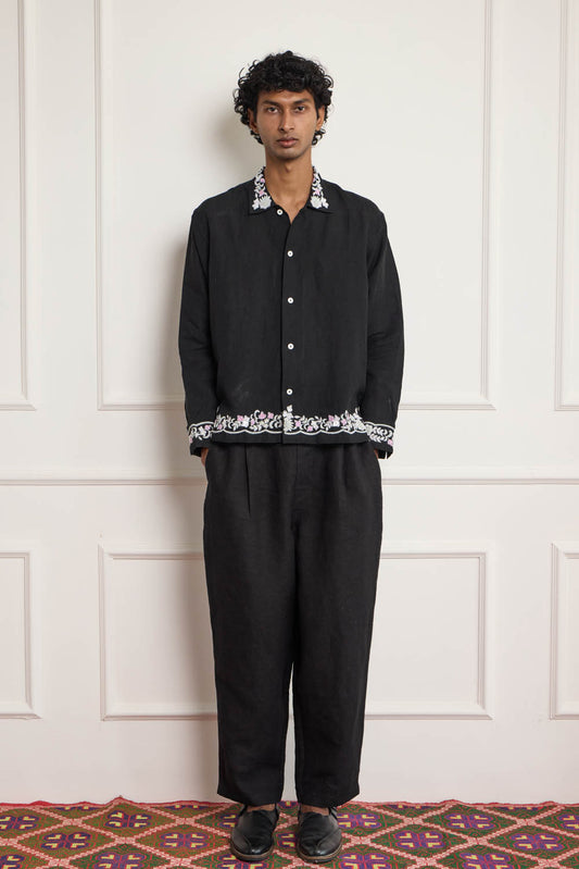 Silver Zardozi Embroidered Shirt