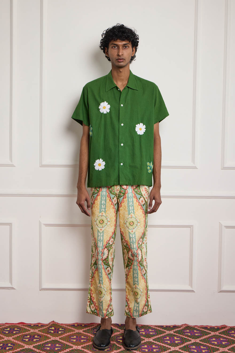 Vintage Print High Waist Pants