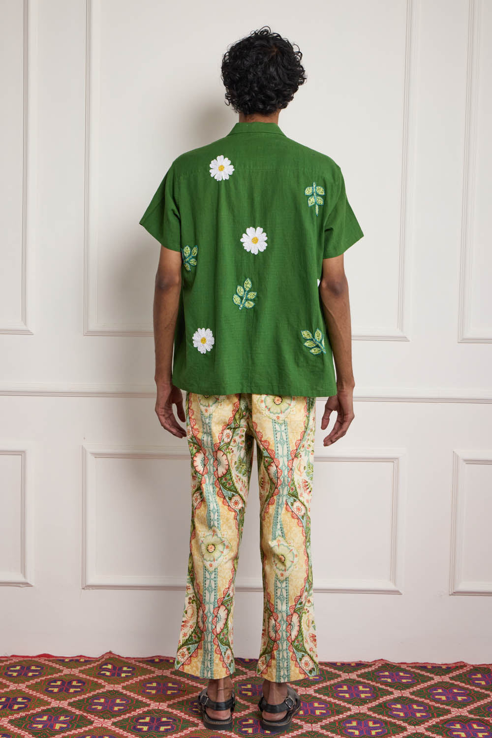 Vintage Print High Waist Pants