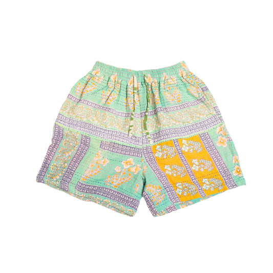 Vintage Kantha Quilted Shorts