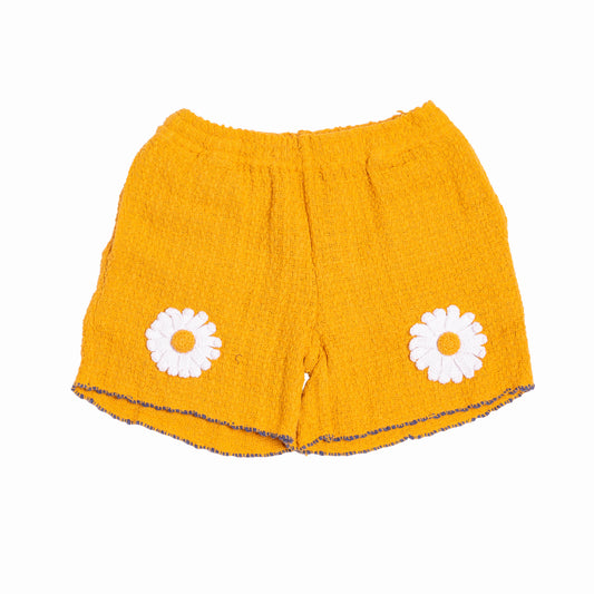 Crochet Daisy Applique Shorts